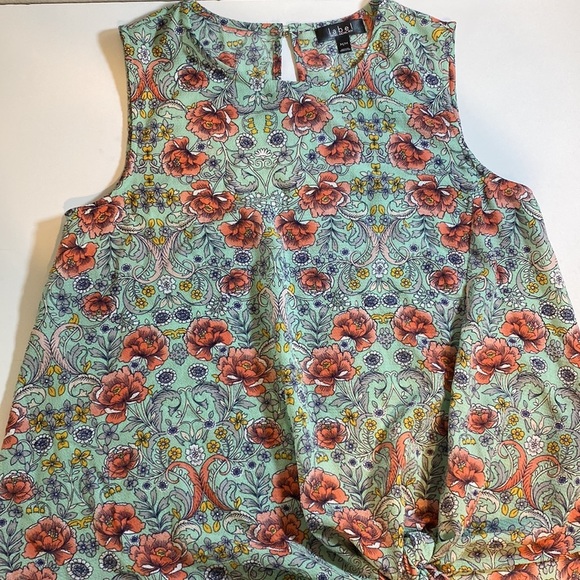 Label by Rachel Rachel Roy Sleeveless Floral Top with Front Tie at Waist Size M - Picture 4 of 9